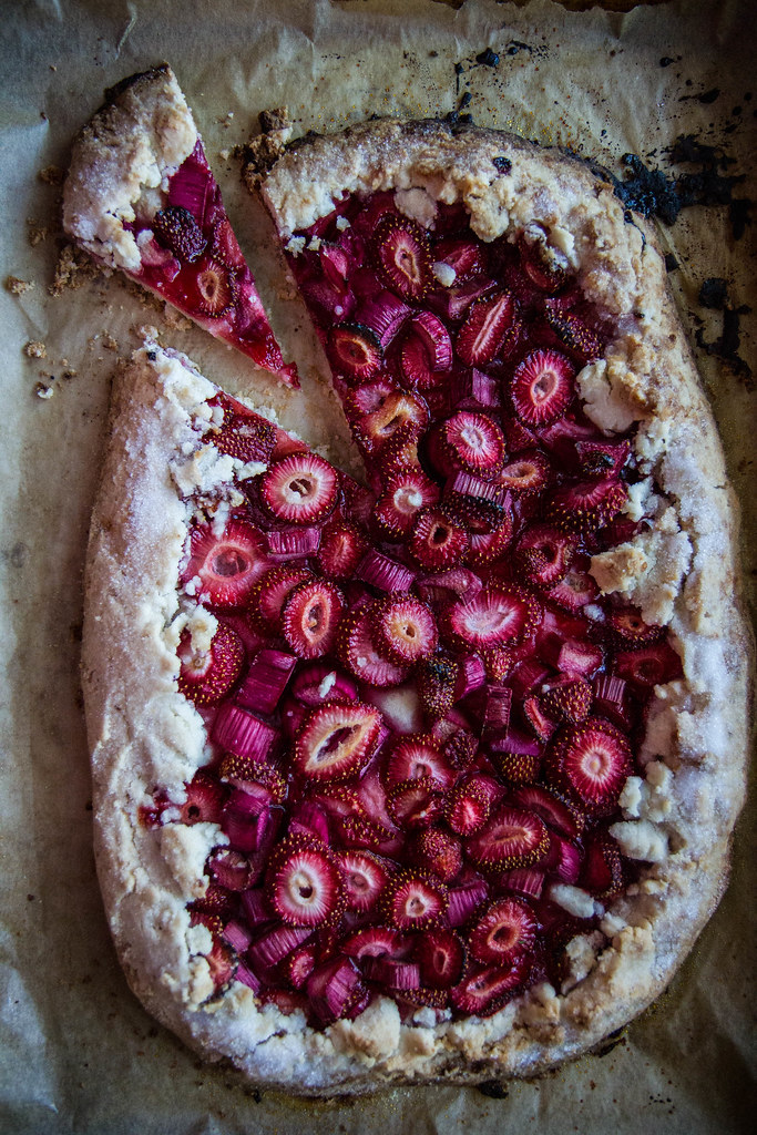 Strawberry Rhubarb Almond Galette- gluten free and vegan