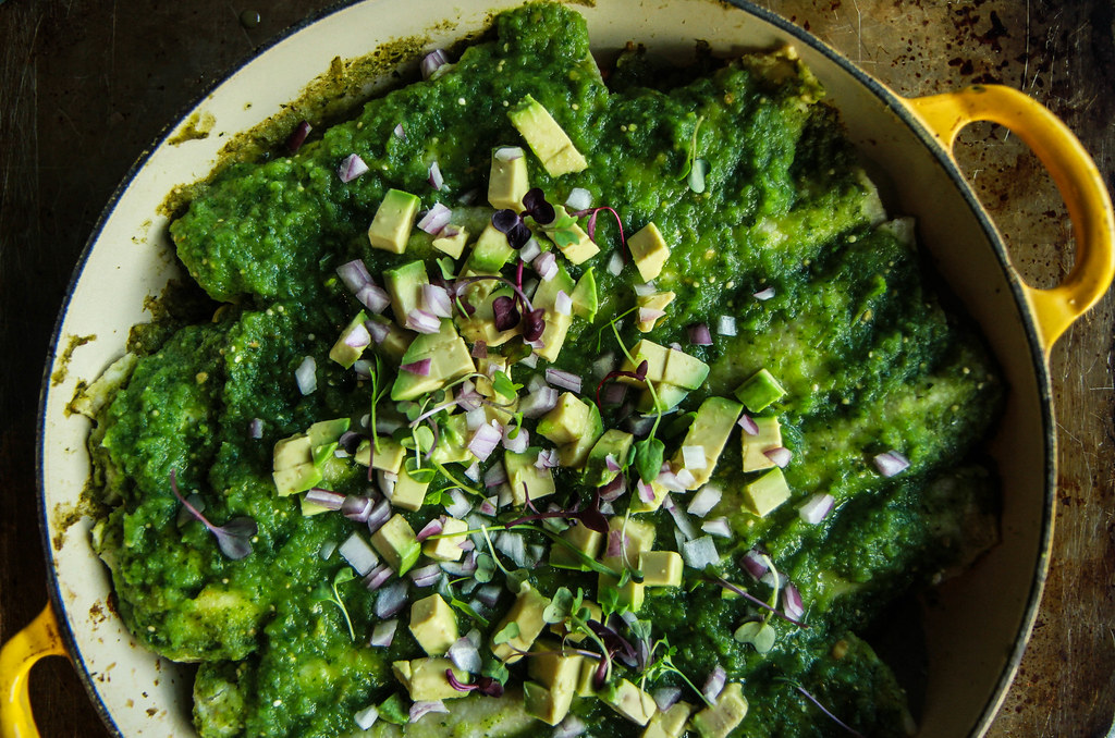 Green Vegan Enchiladas