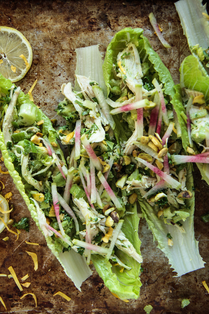 Chicken Avocado Pistachio Salad Keto from heatherchristou.com