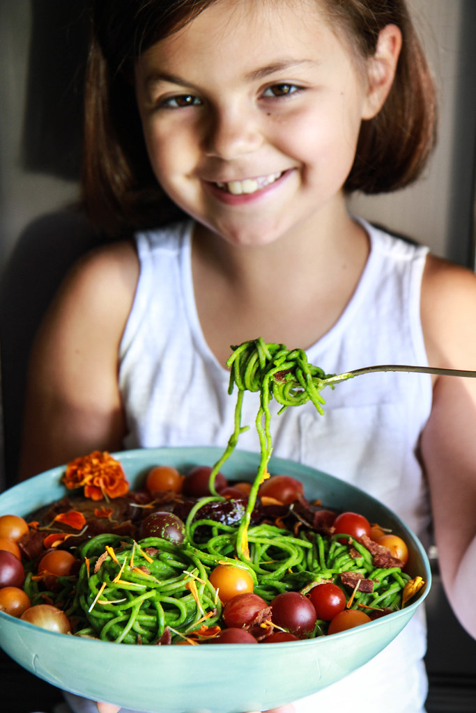 BLT Pesto Pasta (gluten free) from heatherchristou.com
