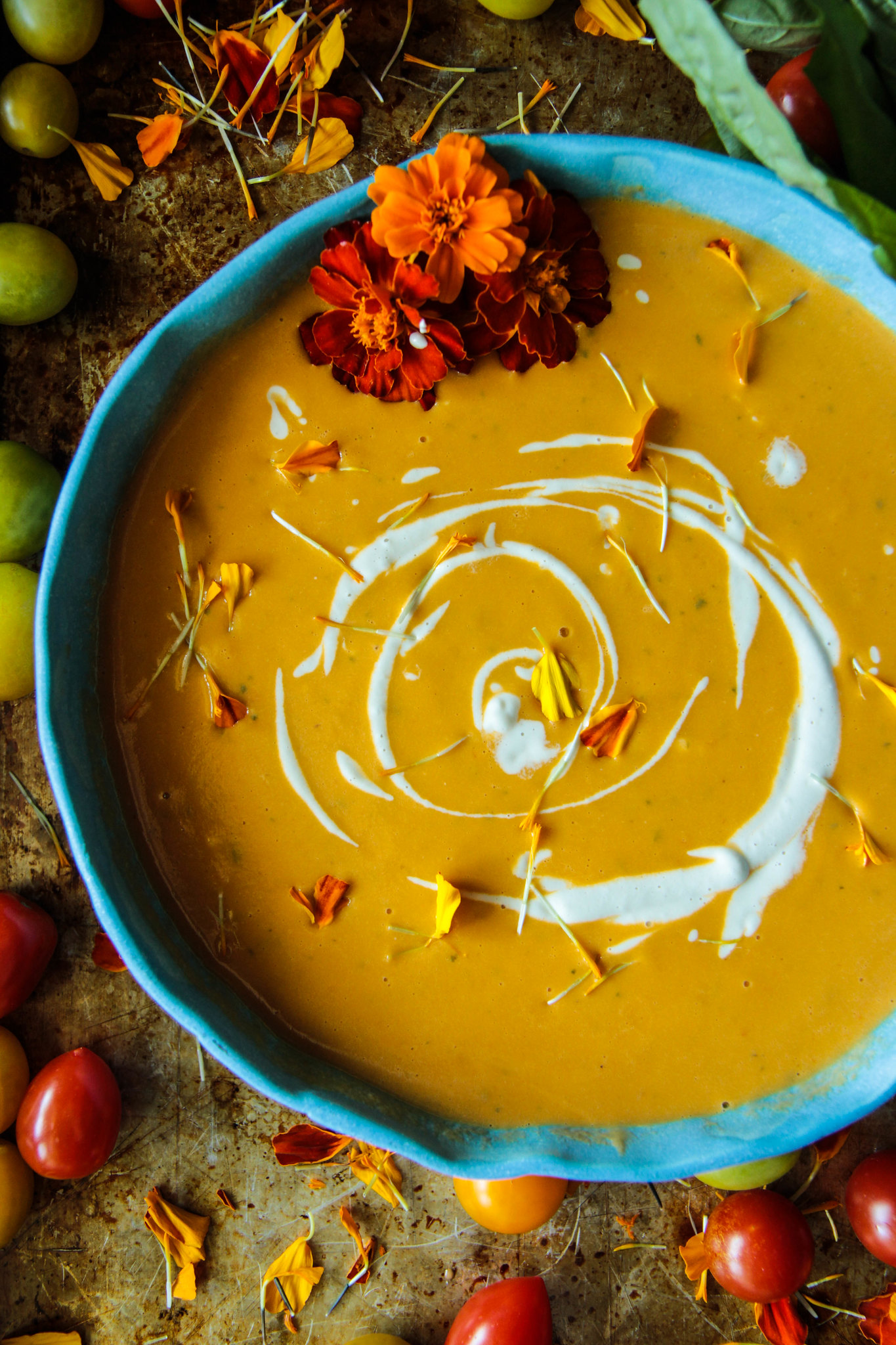 Creamy Vegan Tomato Basil Soup from heatherchristou.com