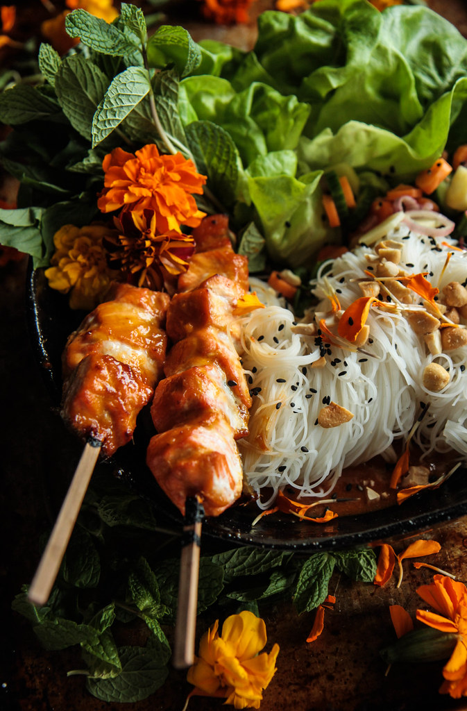 Sticky Sesame Salmon Noodle Bowl from heatherchristou.com