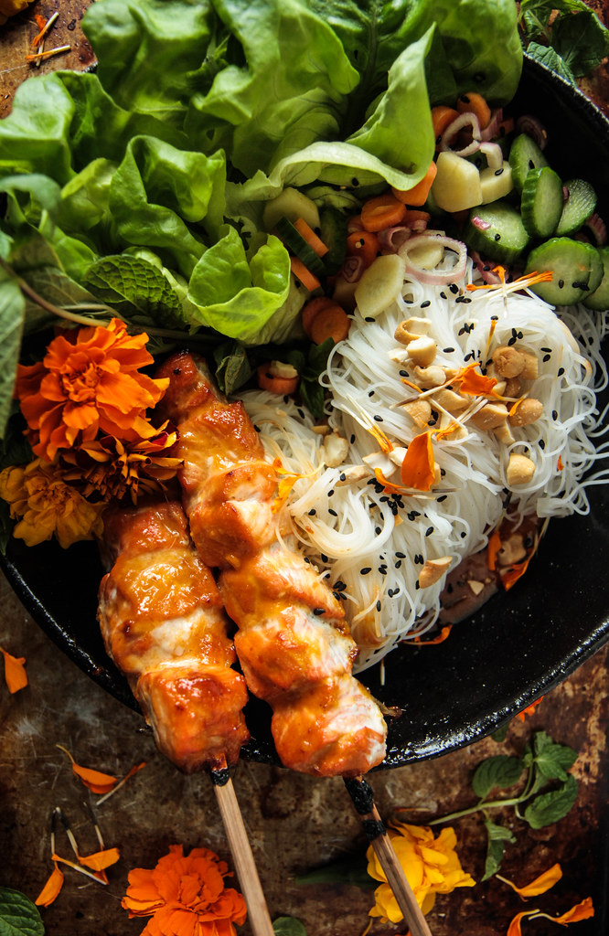 Sticky Sesame Salmon Noodle Bowl from heatherchristou.com