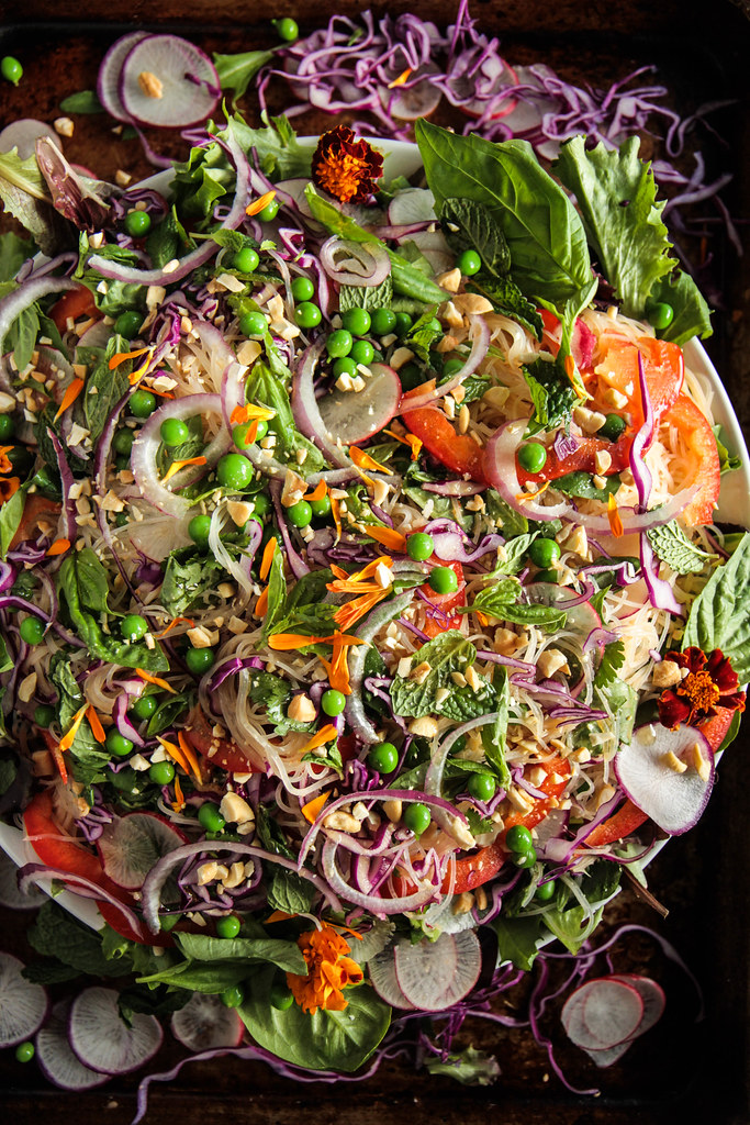Fresh veggie Vietnamese Noodle Salad (vegan and gluten-free) from heatherchristou.com