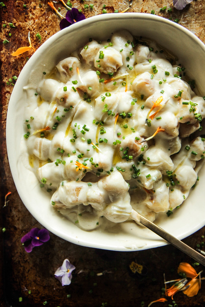 Creamy Cauliflower truffle Gnocci (Vegan and Gluten-free) from heatherchristou.com