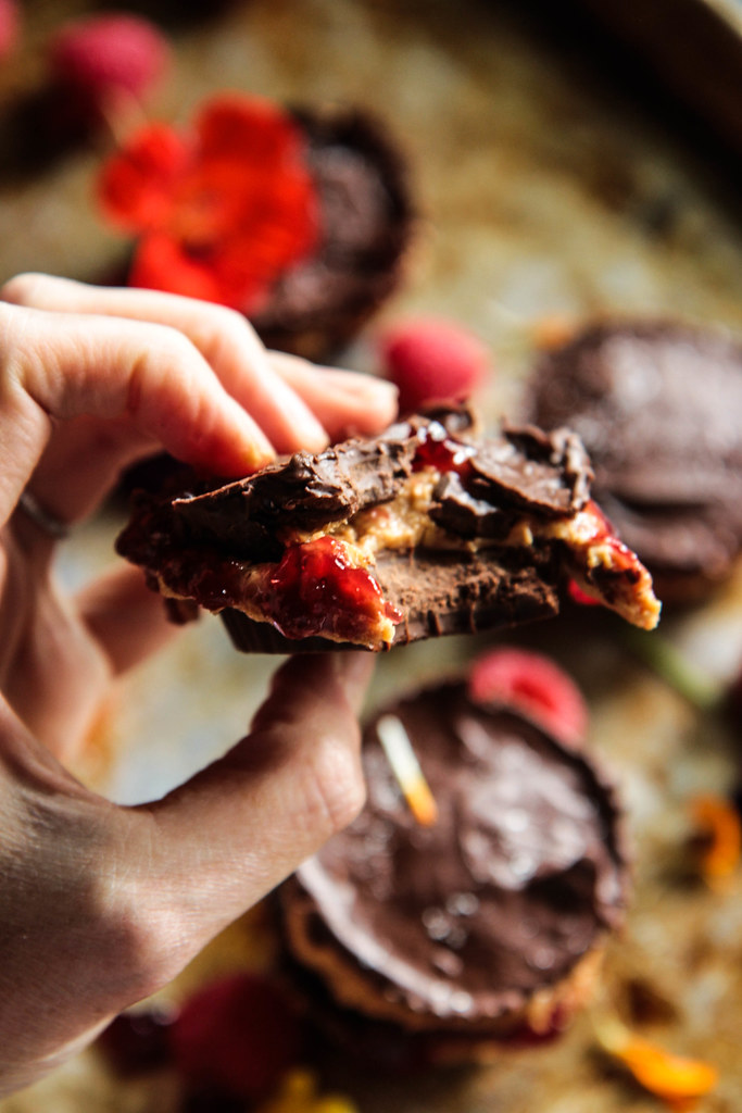 Vegan Chocolate Raspberry Cashew Cups from heatherchristou.com