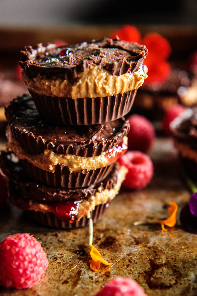 Vegan Chocolate Raspberry Cashew Cups from heatherchristou.com