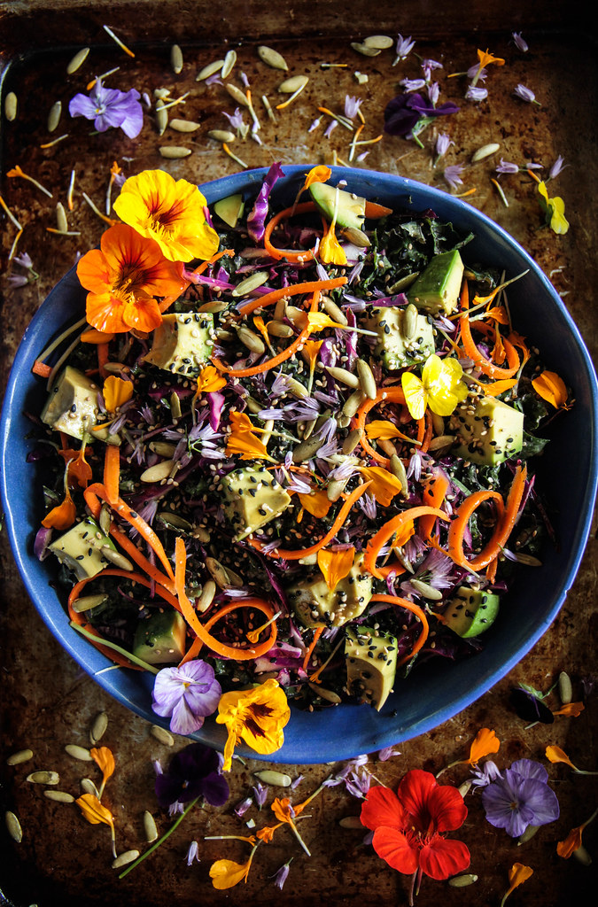 The Best Kale Salad with Sesame Lime Tahini Dressing from heatherchristou.com