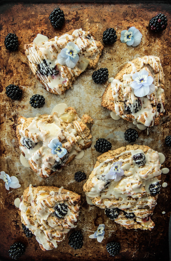Pear Blackberry Cinnamon Scones (gluten-free and vegan) from heatherchristou.com