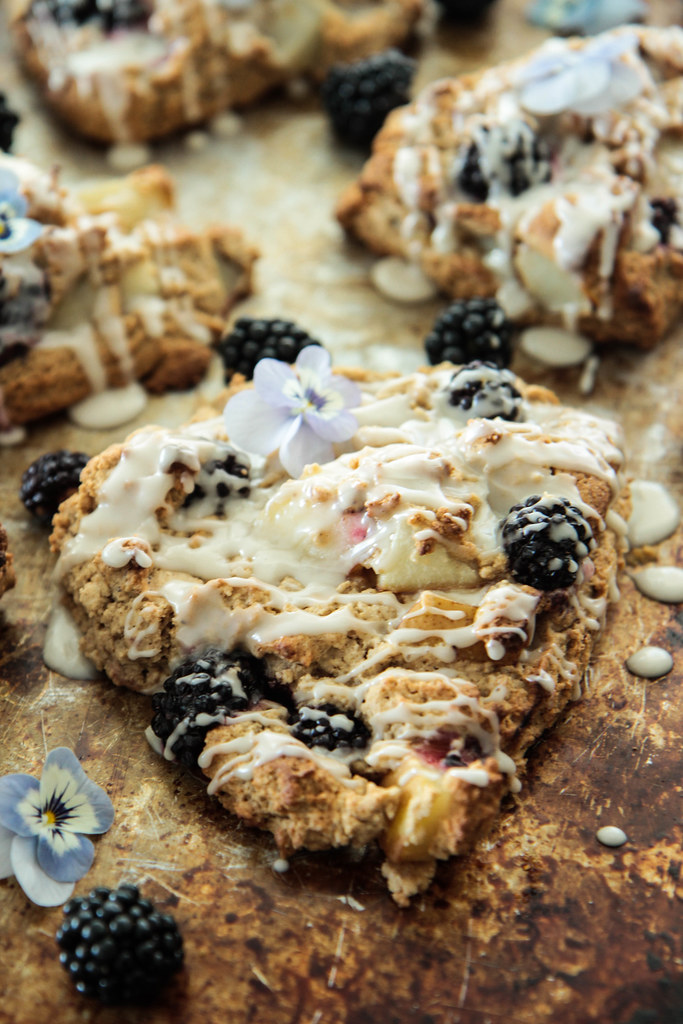 Pear Blackberry Cinnamon Scones (gluten-free and vegan) from heatherchristou.com
