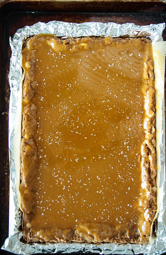 Chocolate Pumpkin Caramel Cookie Bars (gluten-free and vegan) from heatherchristou.com