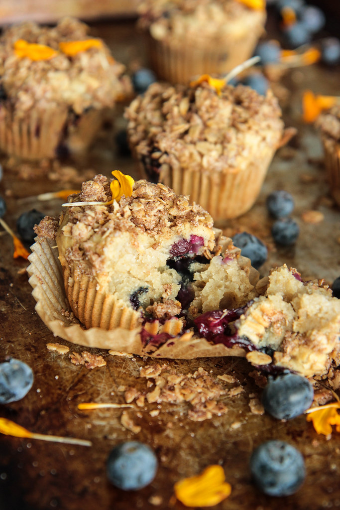 Blueberry Streusel Muffins (Vegan and Gluten-free) from heatherchristou.com