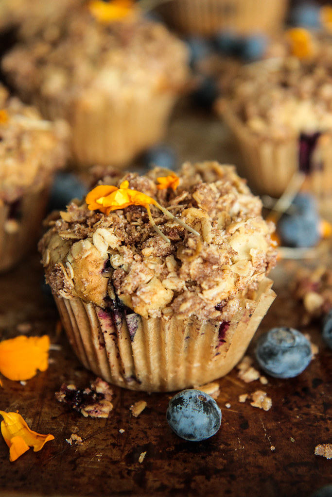 Blueberry Streusel Muffins (Vegan and Gluten-free) from heatherchristou.com