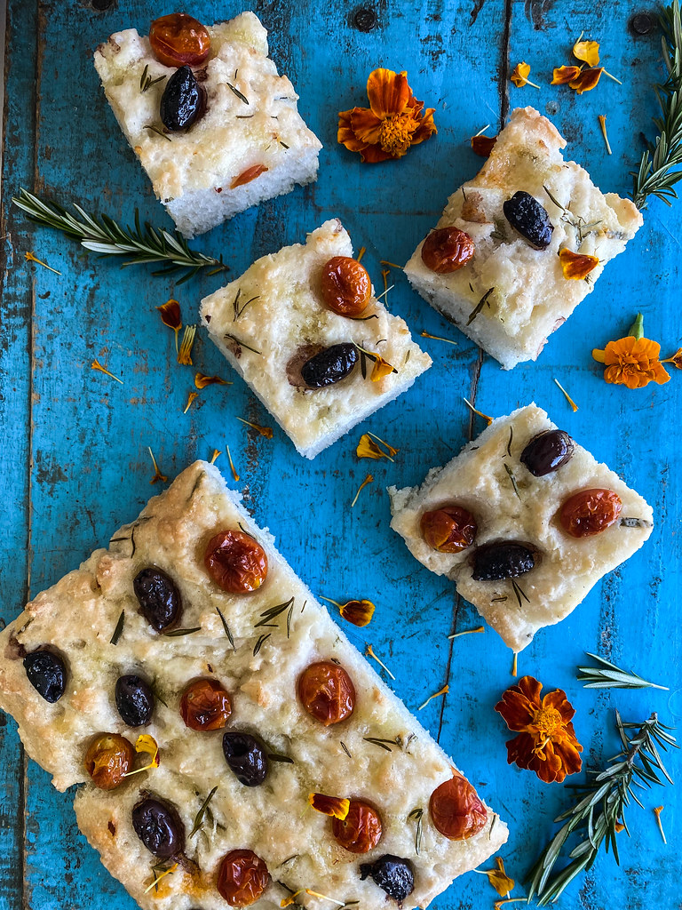 Focaccia Bread (Gluten-free and Vegan from heatherchristou.com